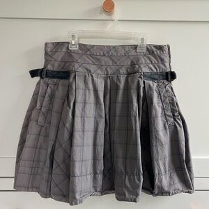 EUC Anthropologie Fei Plaid Pleated Bubble Skirt - Gray Blue - Size 6